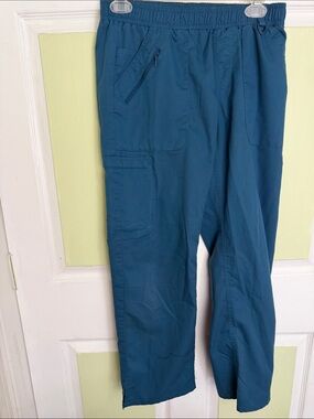 Men's Teal Cargo Utility Pants with Elastic Waist